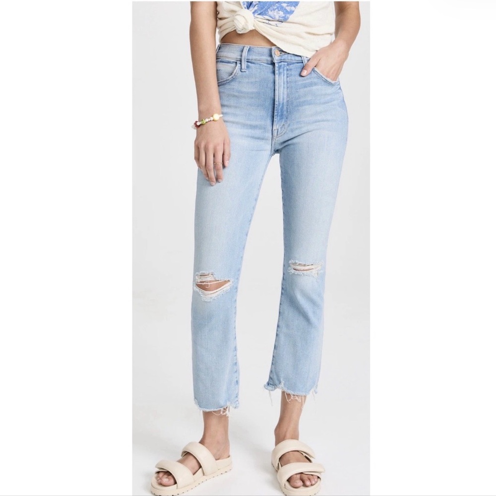 MOTHER Jeans Hustler Ankle Chew Petal Plucker Blue Size 28